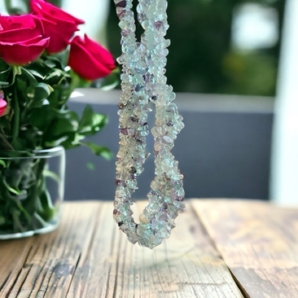 153.15g Green & Purple Amethyst Interwoven Collar Necklace - Picture 4 of 14